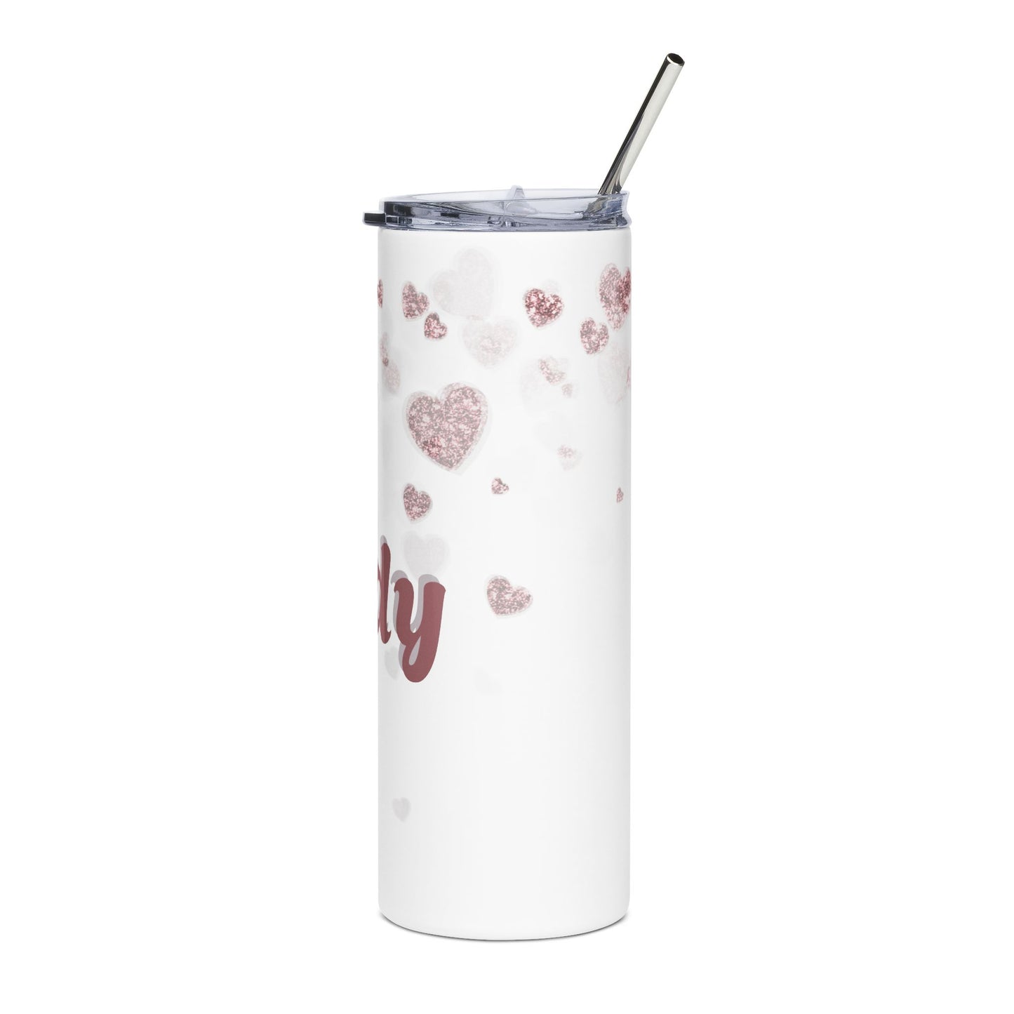 Rose Gold Hearts Judy Tumbler 20oz Stainless Steel Skinny Tumbler