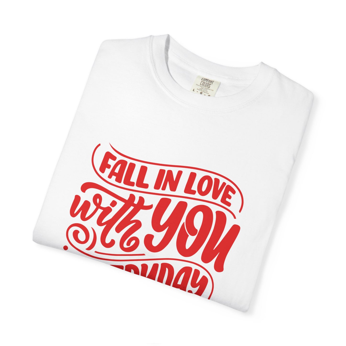 Fall in Love with YOU Quote T-shirt for Couples, Valentine's Day, Gifts for Him/Her, Casual Everyday Wear, Comfortable Unisex Tee