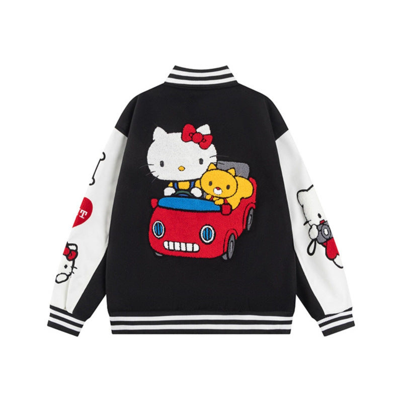 Hello Kitty Embroidered Baseball Jacket