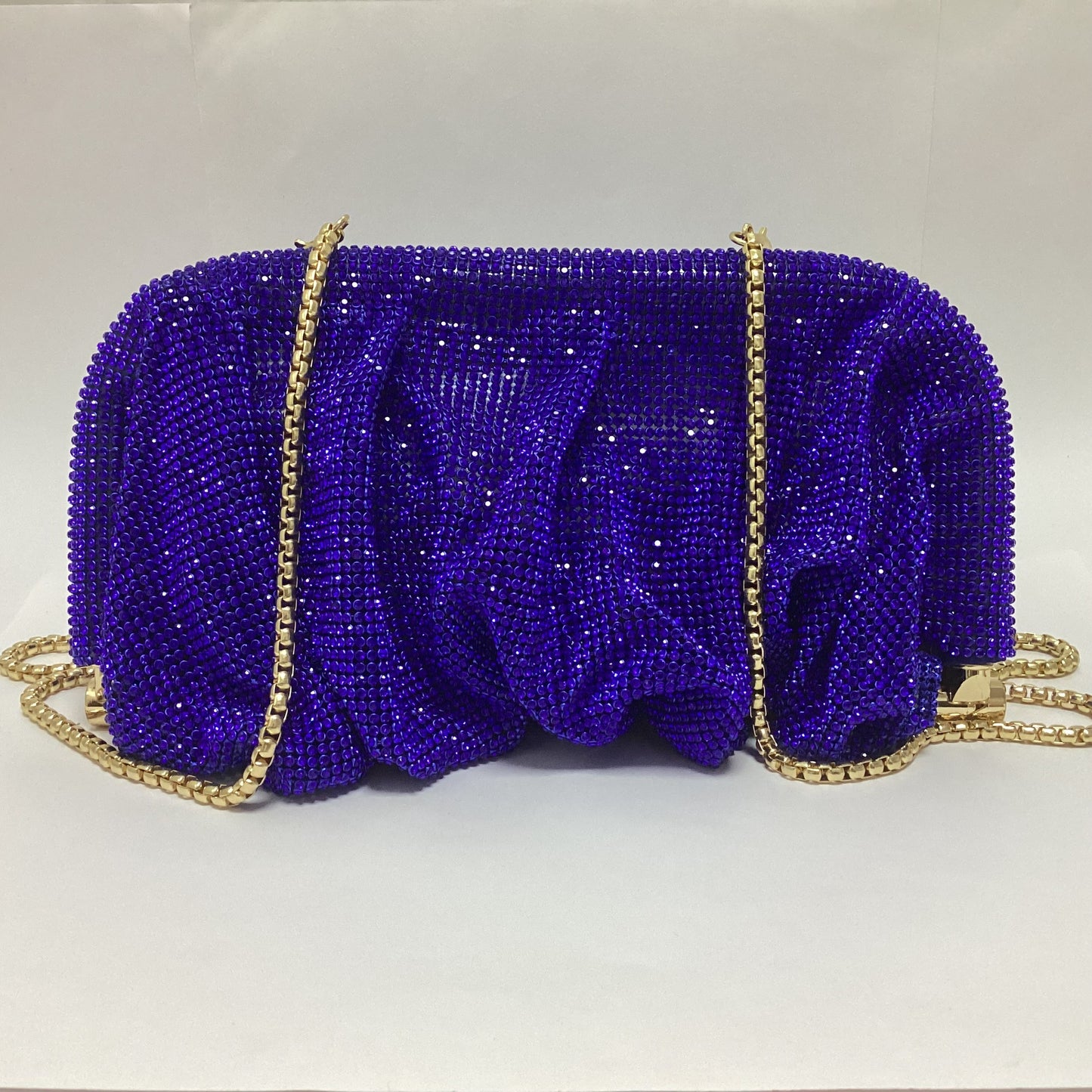 French style sparkling diamond cloud dumpling dinner party water diamond wrinkled chain clip crossbody handbag for women