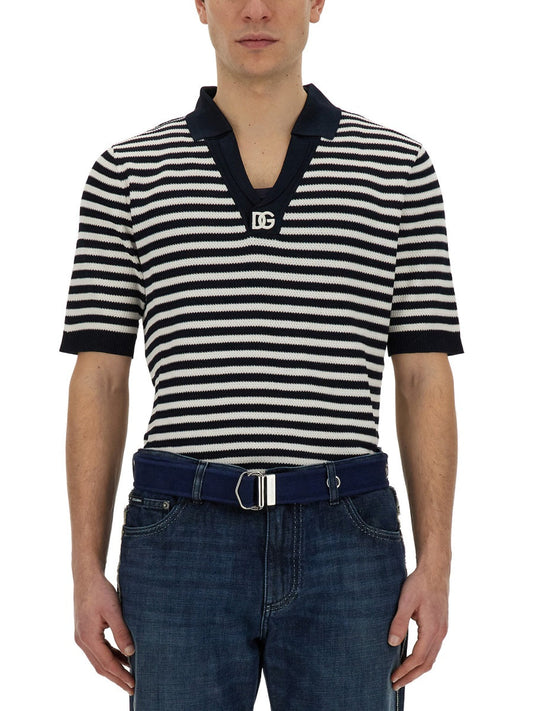Dolce & Gabbana Men V-Neck Polo Shirt