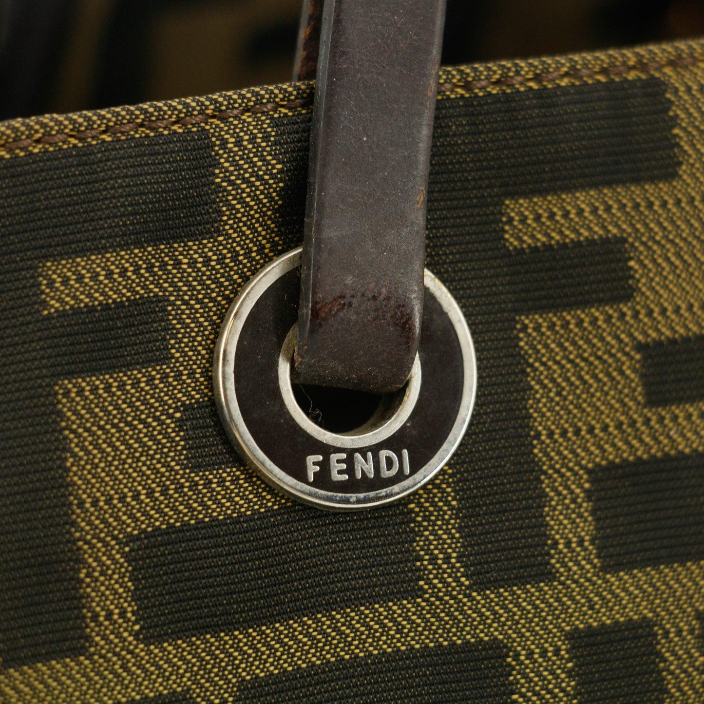 Fendi Zucca Mamma Brown Shoulder Bag Canvas #9289