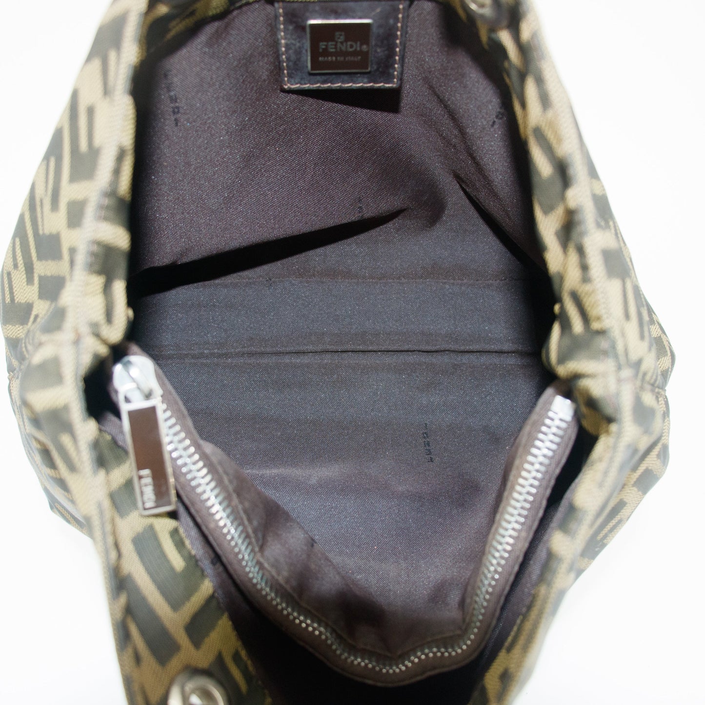 Fendi Zucca Mamma Brown Shoulder Bag Canvas #9289