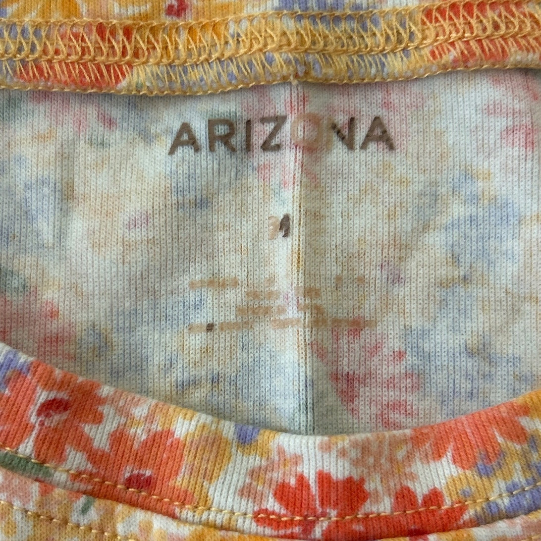 Arizona Womens Medium Cropped Straps Short Sleeve Floral Tee Halter Top Shirt