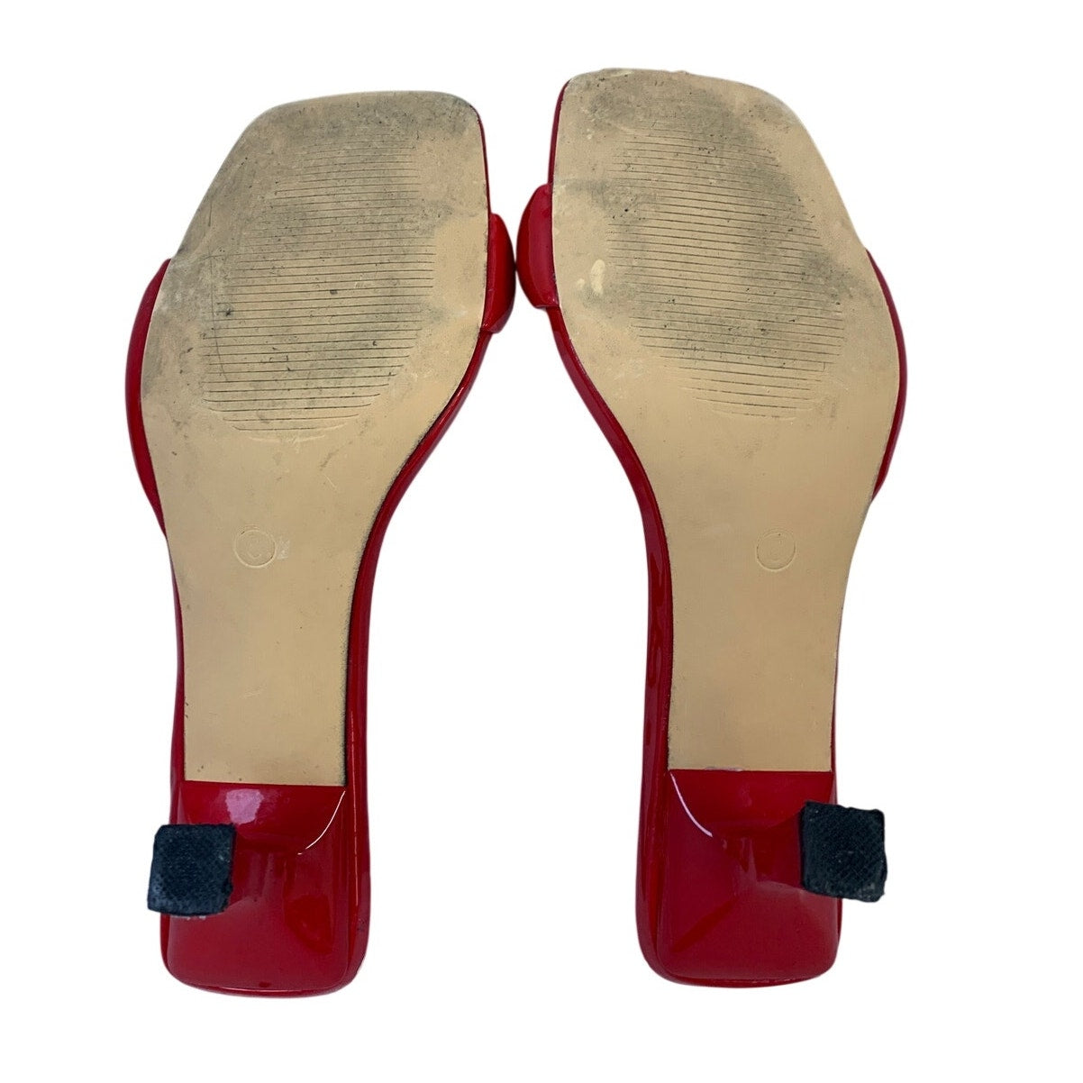 Cociy Womens Size 8 Red 3" Heel Open Square Toe Backless Slip On Shoes