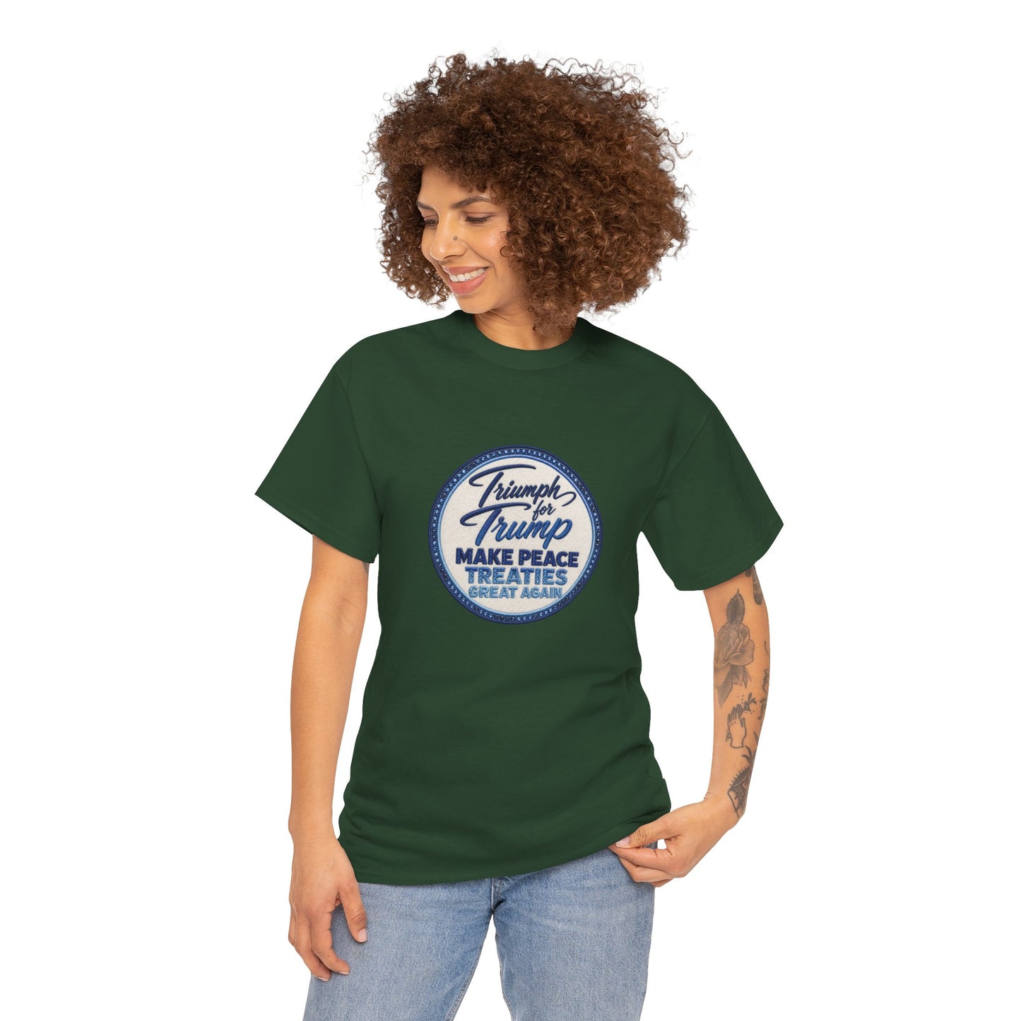 "Make Peace Treaties Great Again" Embroidery Badge Pattern T-Shirt - MADE TO ORDER ✨ CUSTOMIZABLE WITHIN REASON