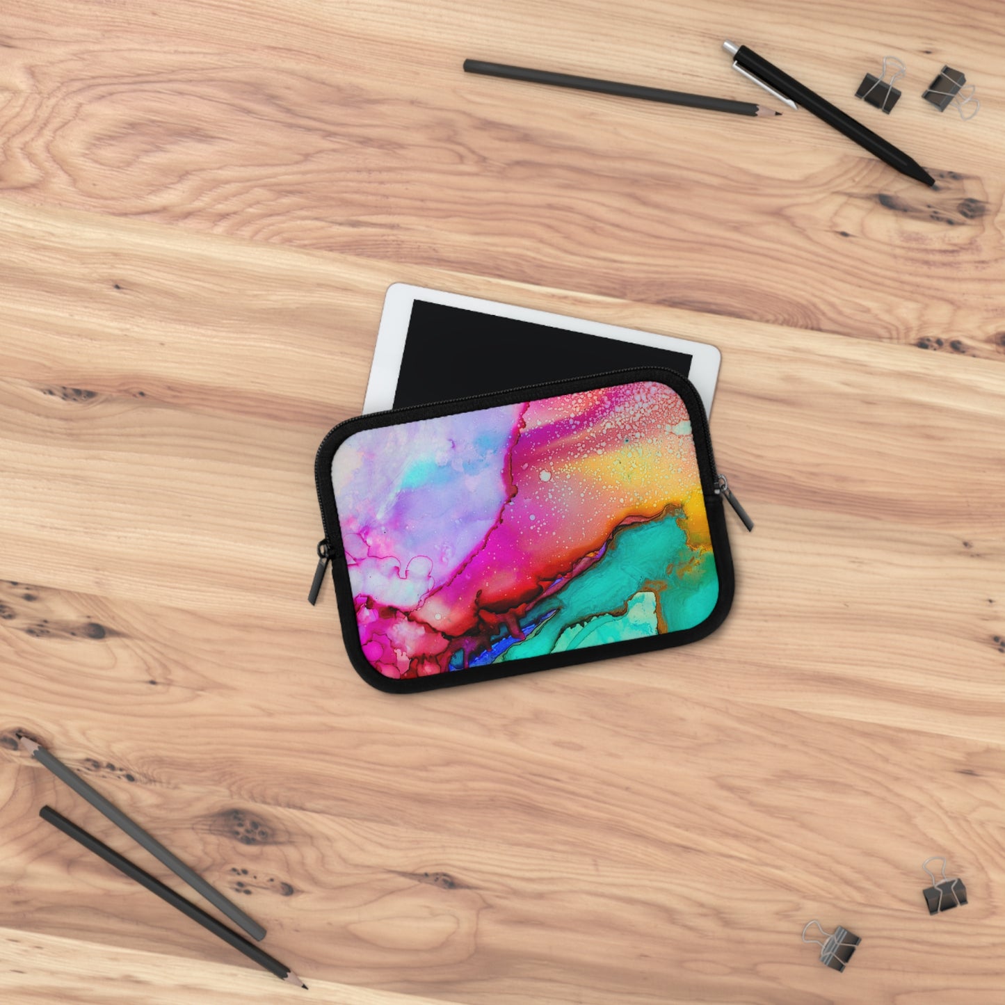 Colorful Abstract Laptop Sleeve, Artistic Tech Case, Creative Computer Bag, Vibrant Gift for Students, Unique Laptop Protector