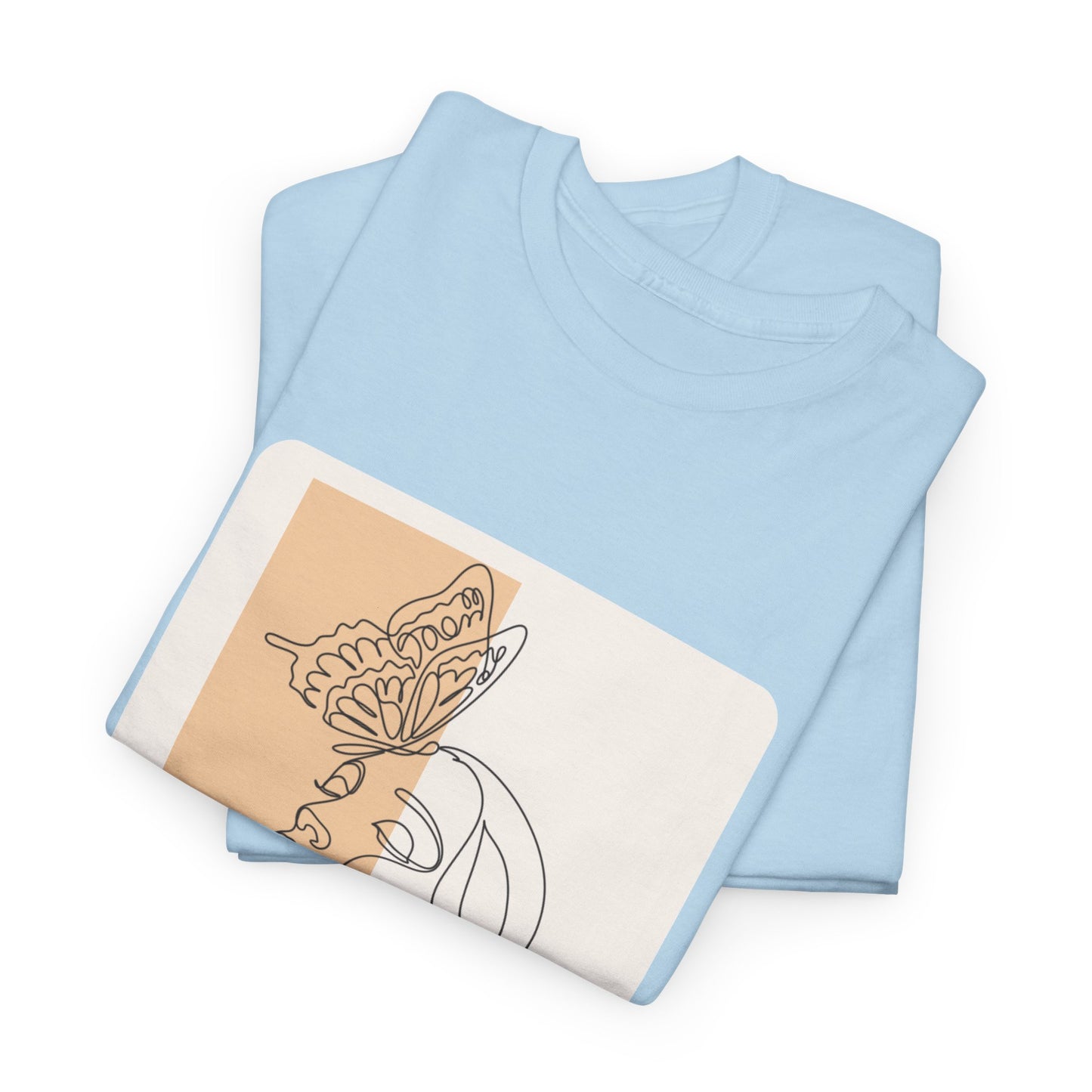 Artistic Unisex Tee: Modern Line Drawing with Butterfly, Perfect for Casual Outings, Gift for Art Lovers, Spring Fashion, Eco-Friendly Wear