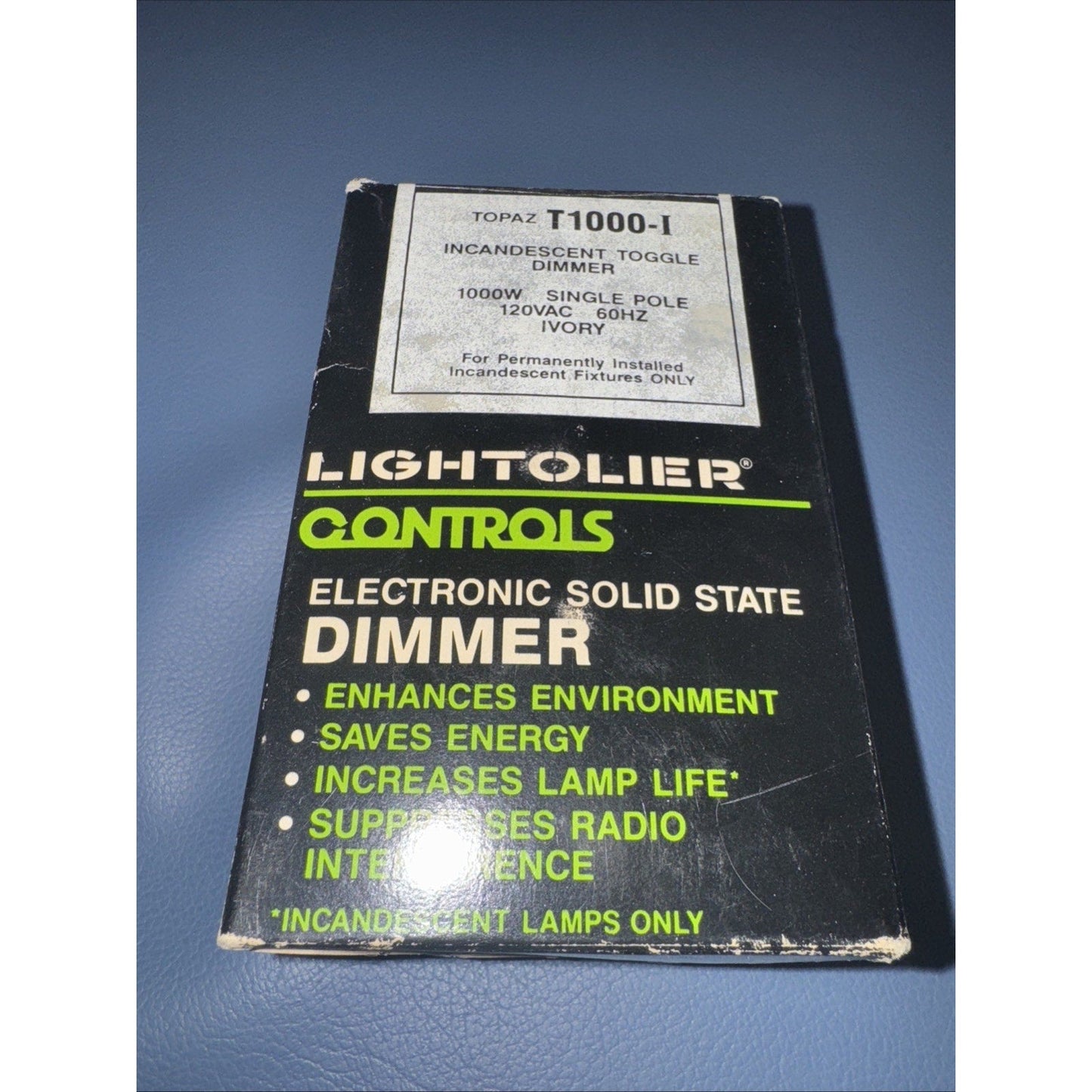 NEW Lightolier Controls T1000-I Incadescent Toggle Dimmer Ivory Color