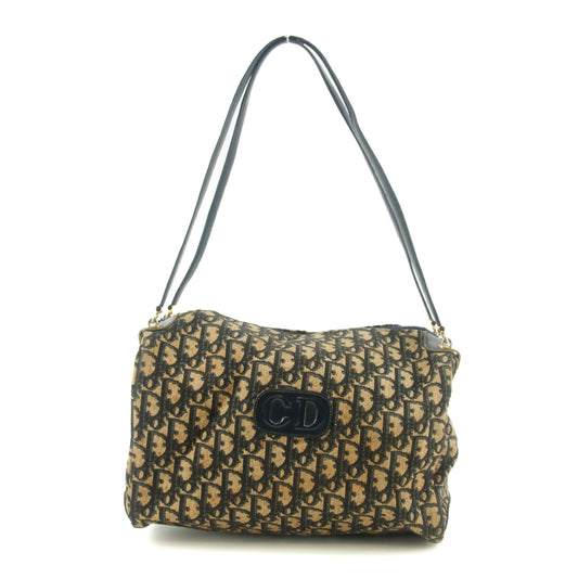 Christian Dior Navy Blue Trotter Canvas Mini Boston Bag #9337
