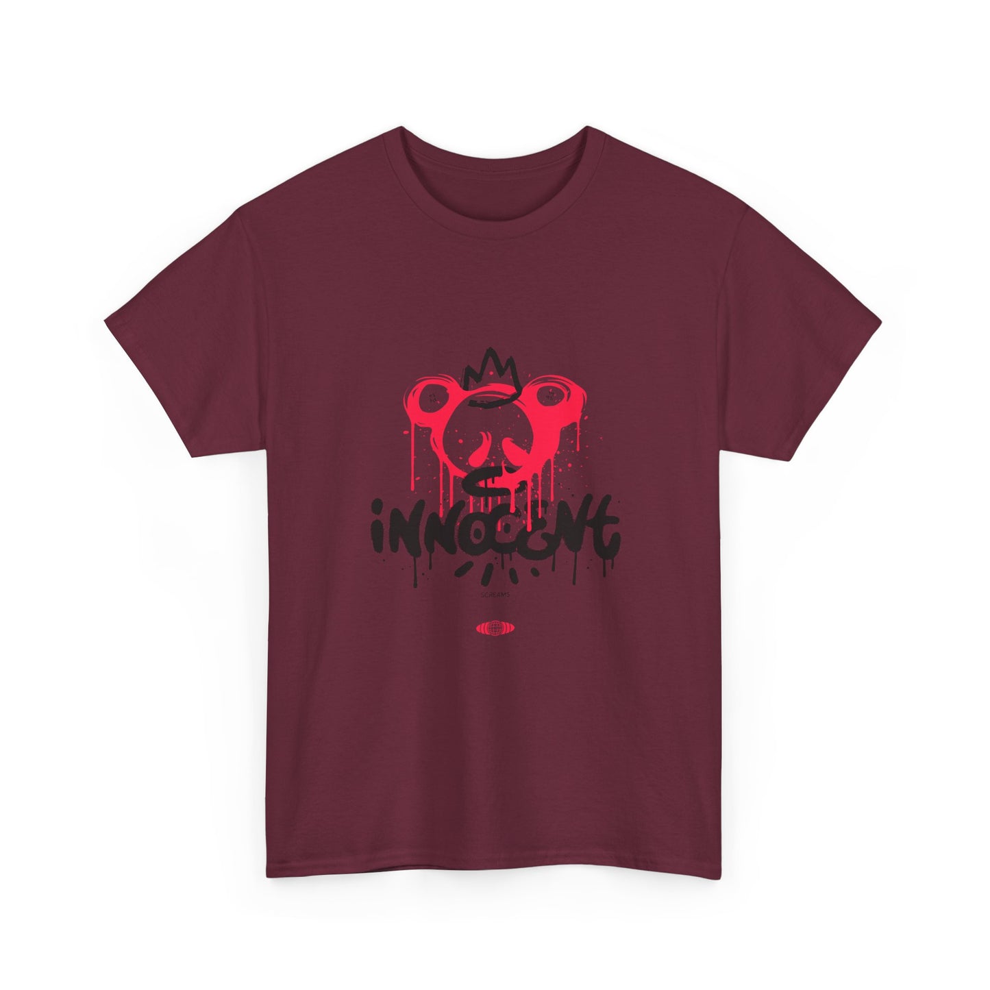 Edgy Graphic Tee: 'Innocent' Design, Urban Fashion, Streetwear, Unisex Cotton T-Shirt, Music Festivals, Casual Wear
