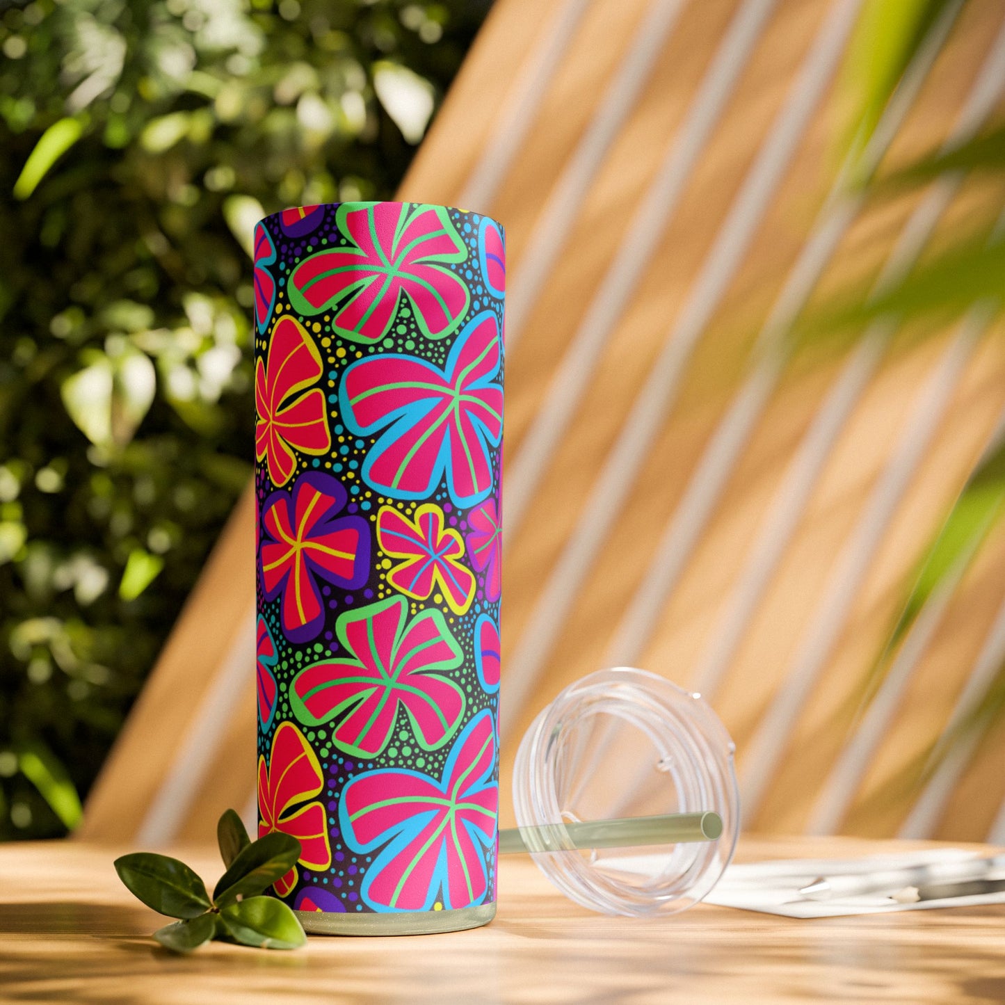 Vibrant Floral Skinny Tumbler, 20oz | Reusable Drink Cup for Home, Office, Road Trips | Fun Gift for Spring, Summer, Birthdays, Garden [...]