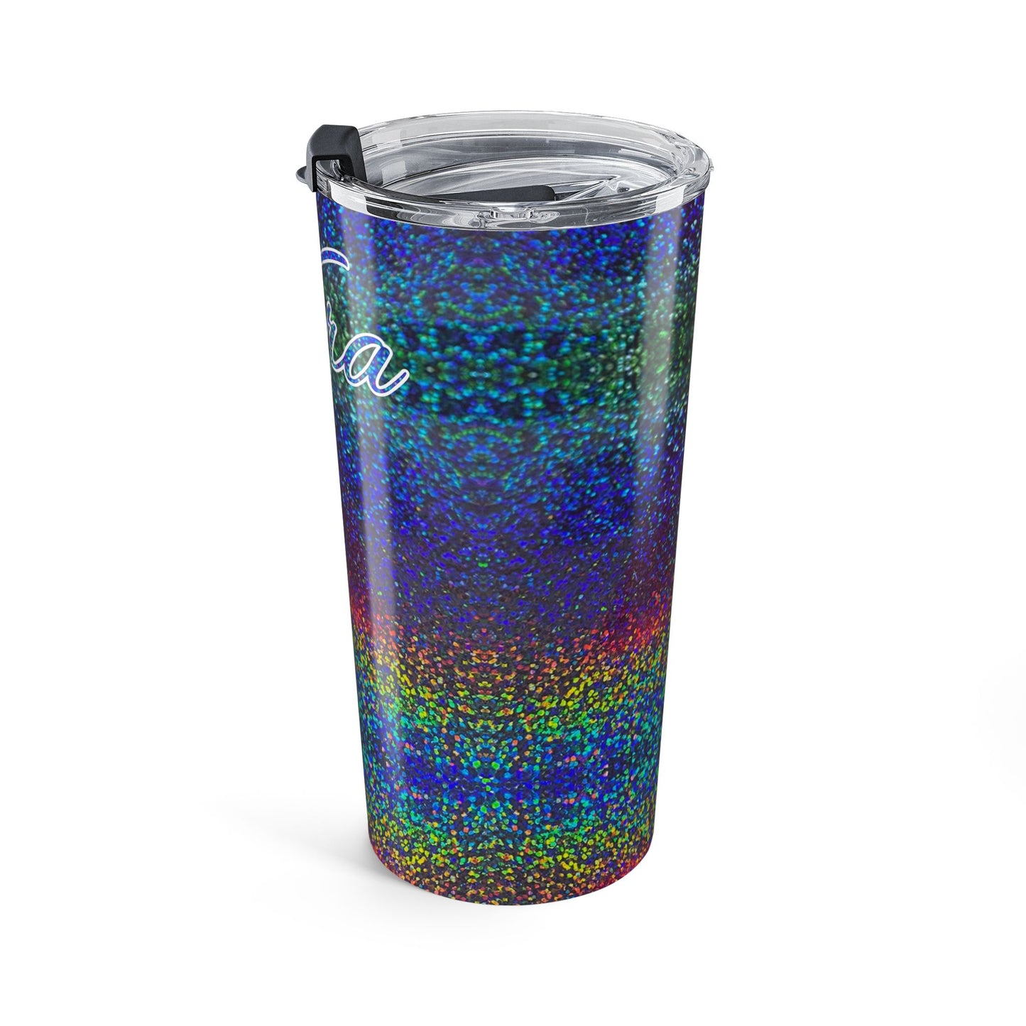 Personalized Sparkle Name Tumbler 20oz | Glitter Rainbow Ombre Drinkware