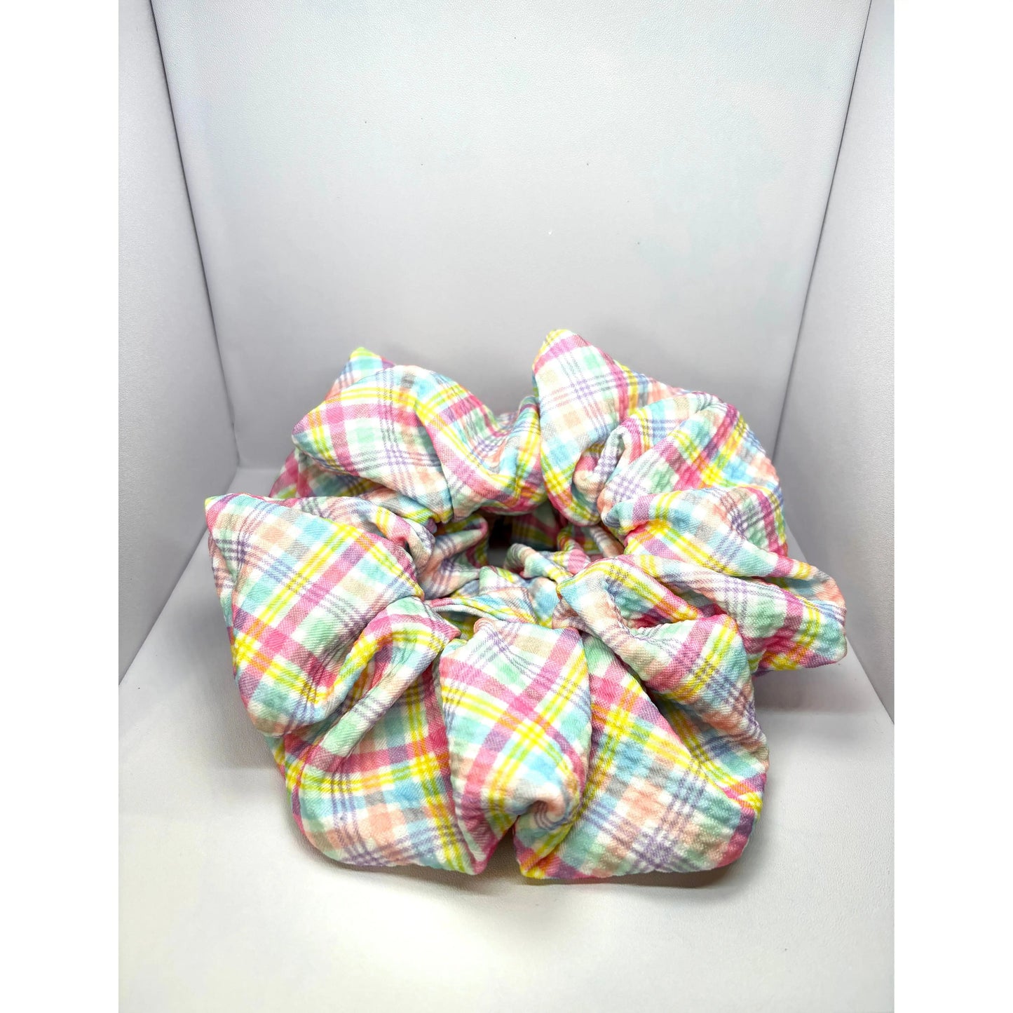 Pastel Plaid Bullet Scrunchie
