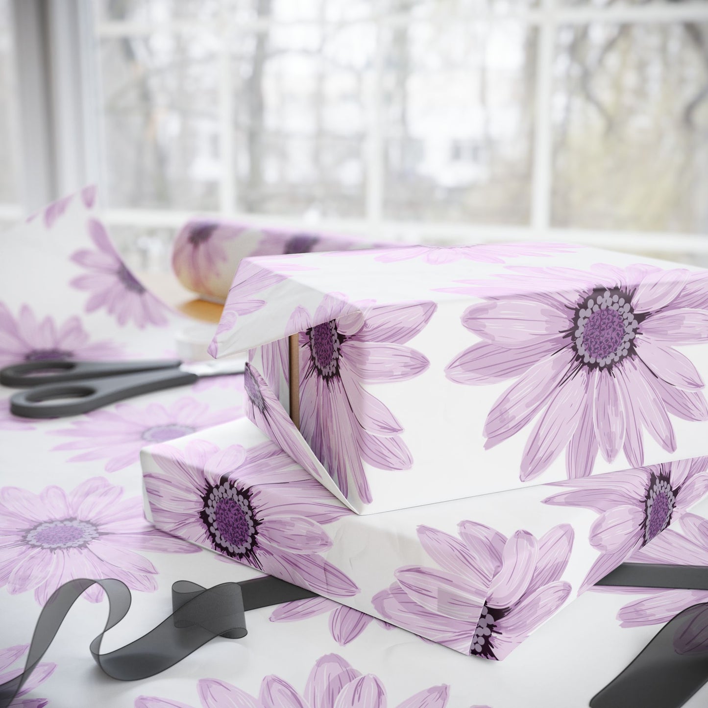 Elegant Floral Wrapping Paper for Gifts, Birthday, Holiday, Weddings, Special Occasions, Eco-Friendly Gift Wrap
