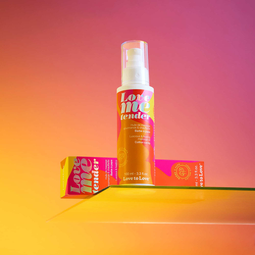 Love to Love Love Me Tender Luscious & Heating Massage Oil Cotton Candy 3.3 oz.-1
