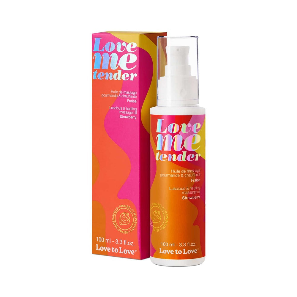 Love to Love Love Me Tender Luscious & Heating Massage Oil Strawberry 3.3 oz.-0