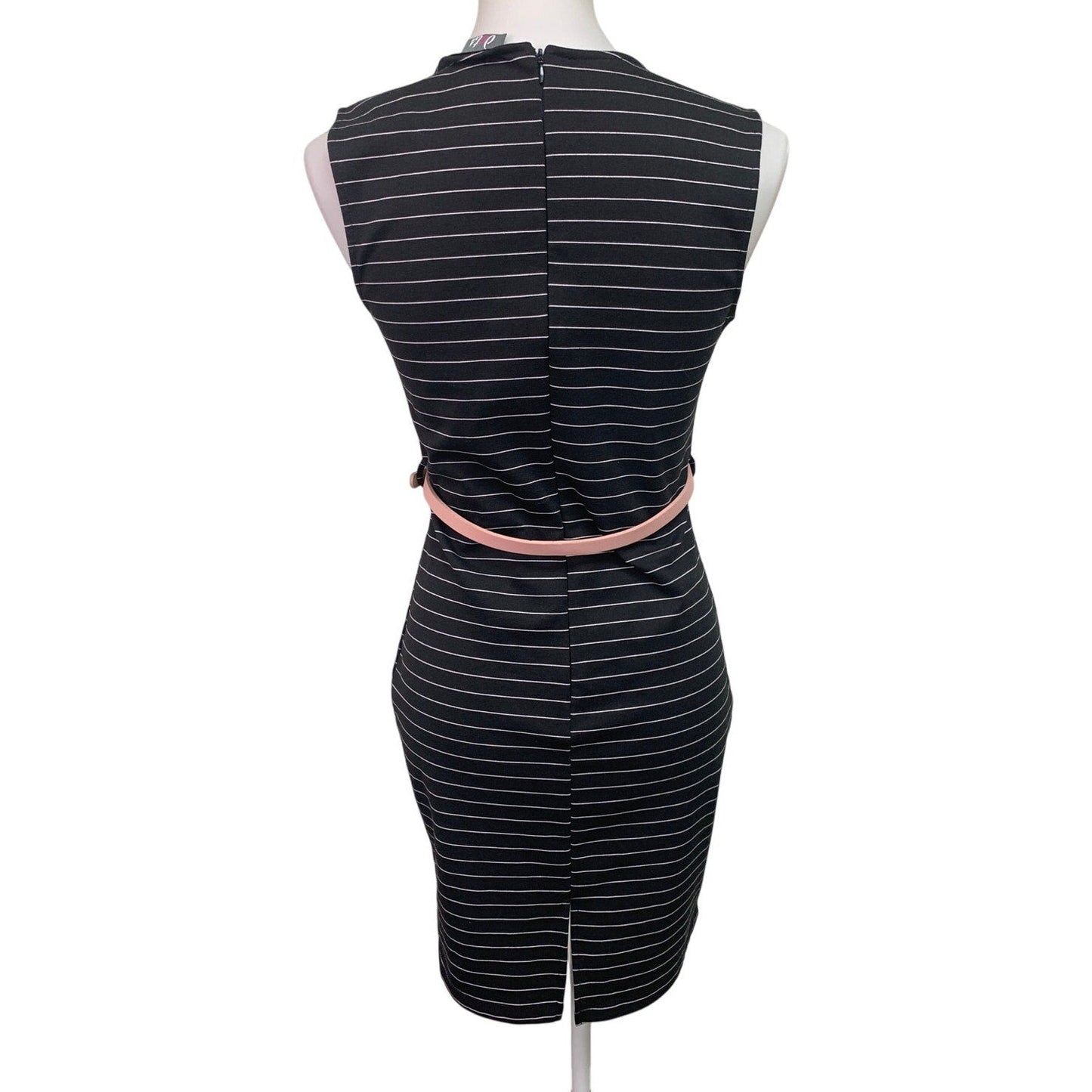 Dots Womens Medium Pin Striped Sweetheart Neckline Bodycon Dress w New Belt