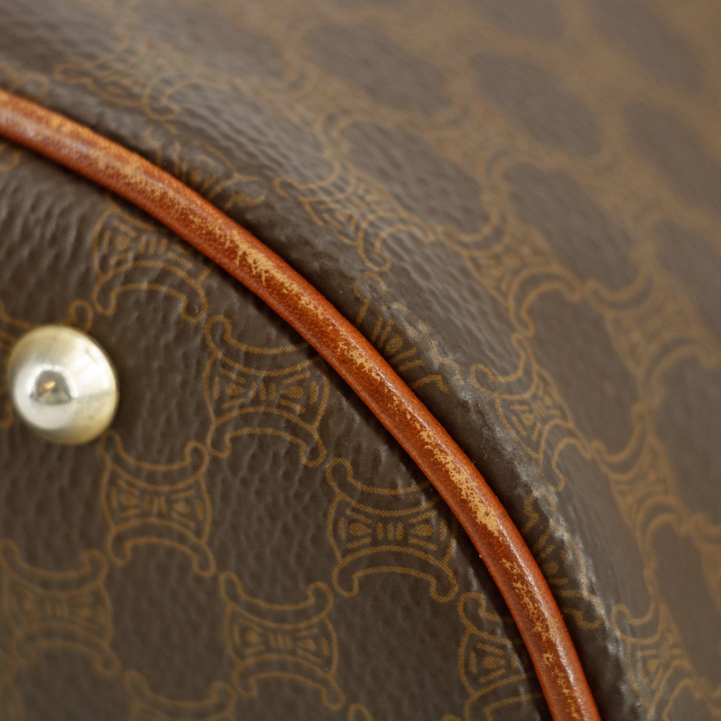 Celine Brown Macadam PVC x Leather Shoulder Bag #9412