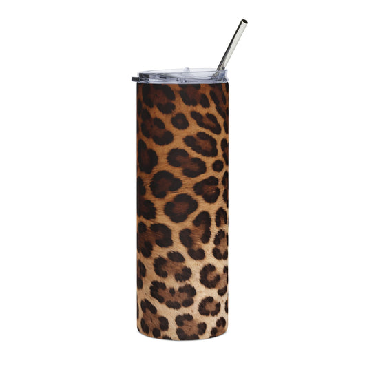 Leopard Print 20oz Stainless Tumbler — Slim Insulated Travel Cup
