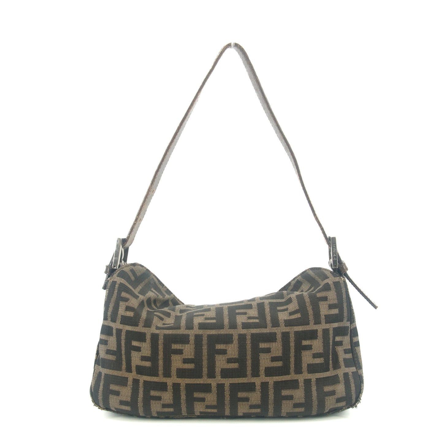 Fendi Zucca Mamma Bucket Baguette Leather Handbag Tote #9419