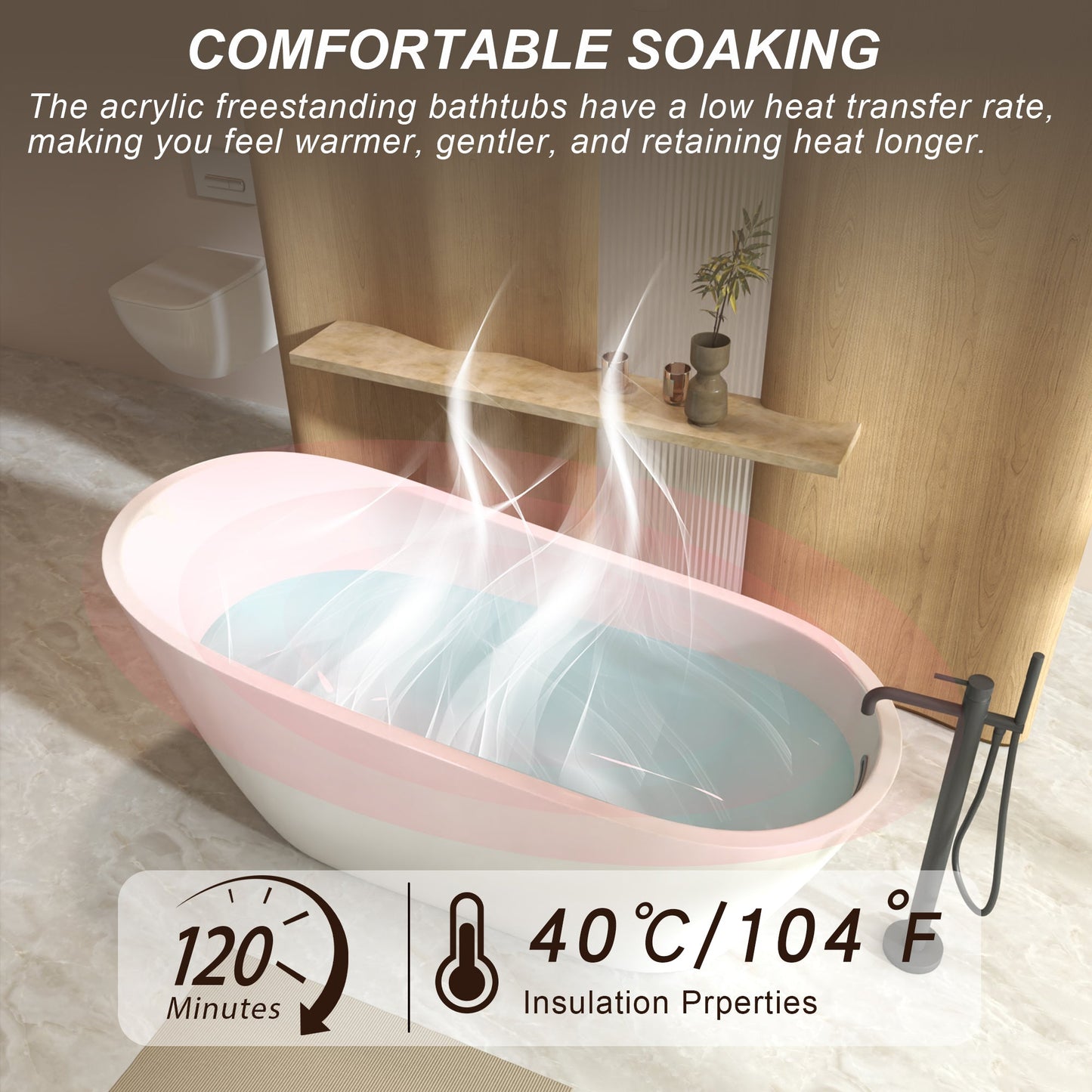 59" Special-Shaped Freestanding Slipper Bathtub in Gloss