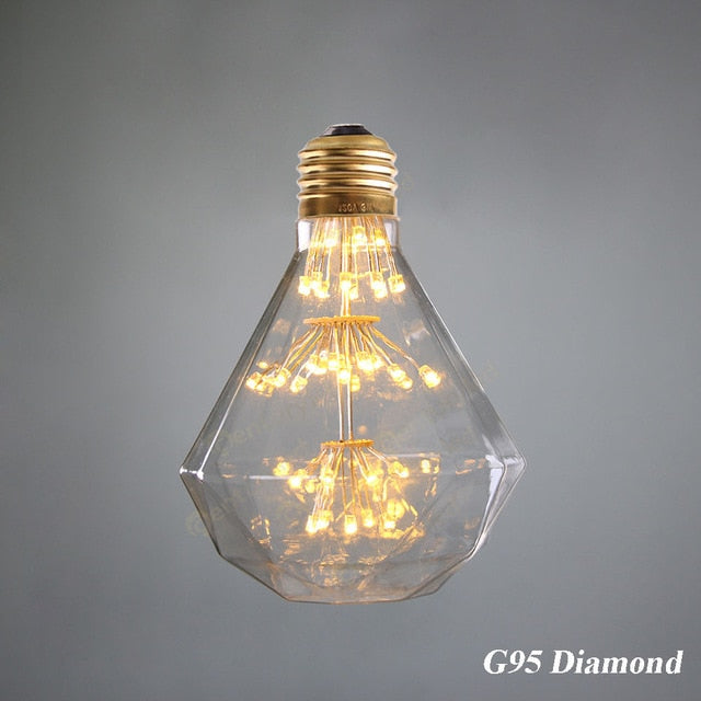 G80 G95 Retro Starry Sky Dimmable led Bulb 3W 2200K E27 220V Wine Bottle Decorative Christmas Lightbulb Lamp Lampada Led
