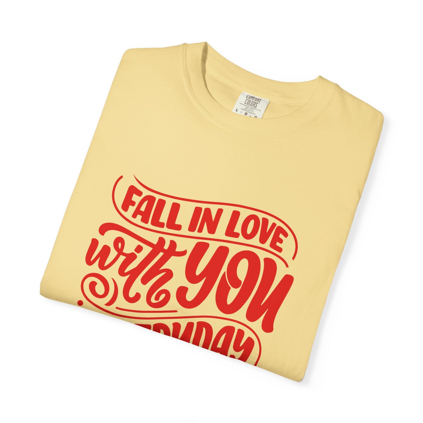 Fall in Love with YOU Quote T-shirt for Couples, Valentine's Day, Gifts for Him/Her, Casual Everyday Wear, Comfortable Unisex Tee