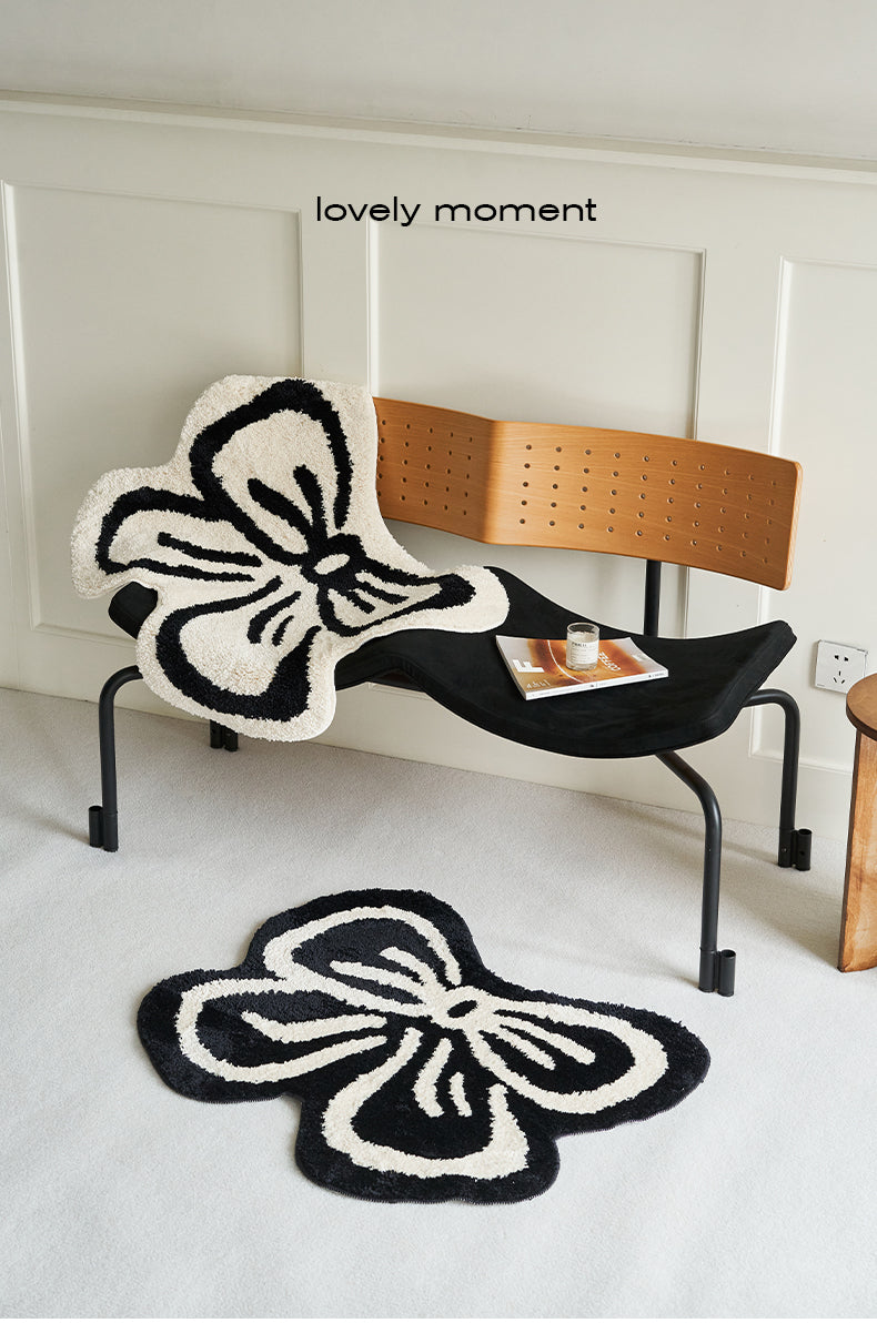 Black n White Bowknot Carpet-0