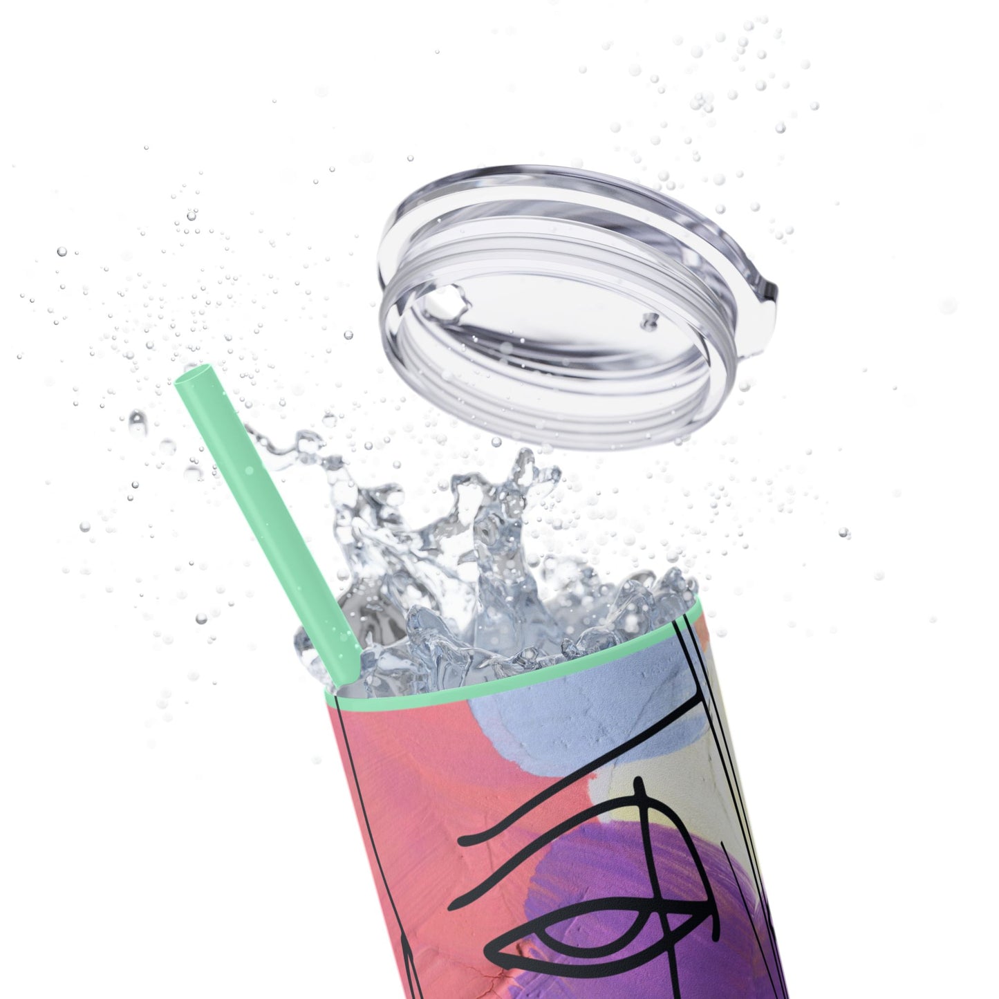 Artistic Skinny Tumbler with Straw, 20oz | Inspirational Drinkware, Colorful Water Bottle, Unique Gift Idea, Motivational Mug, [...]