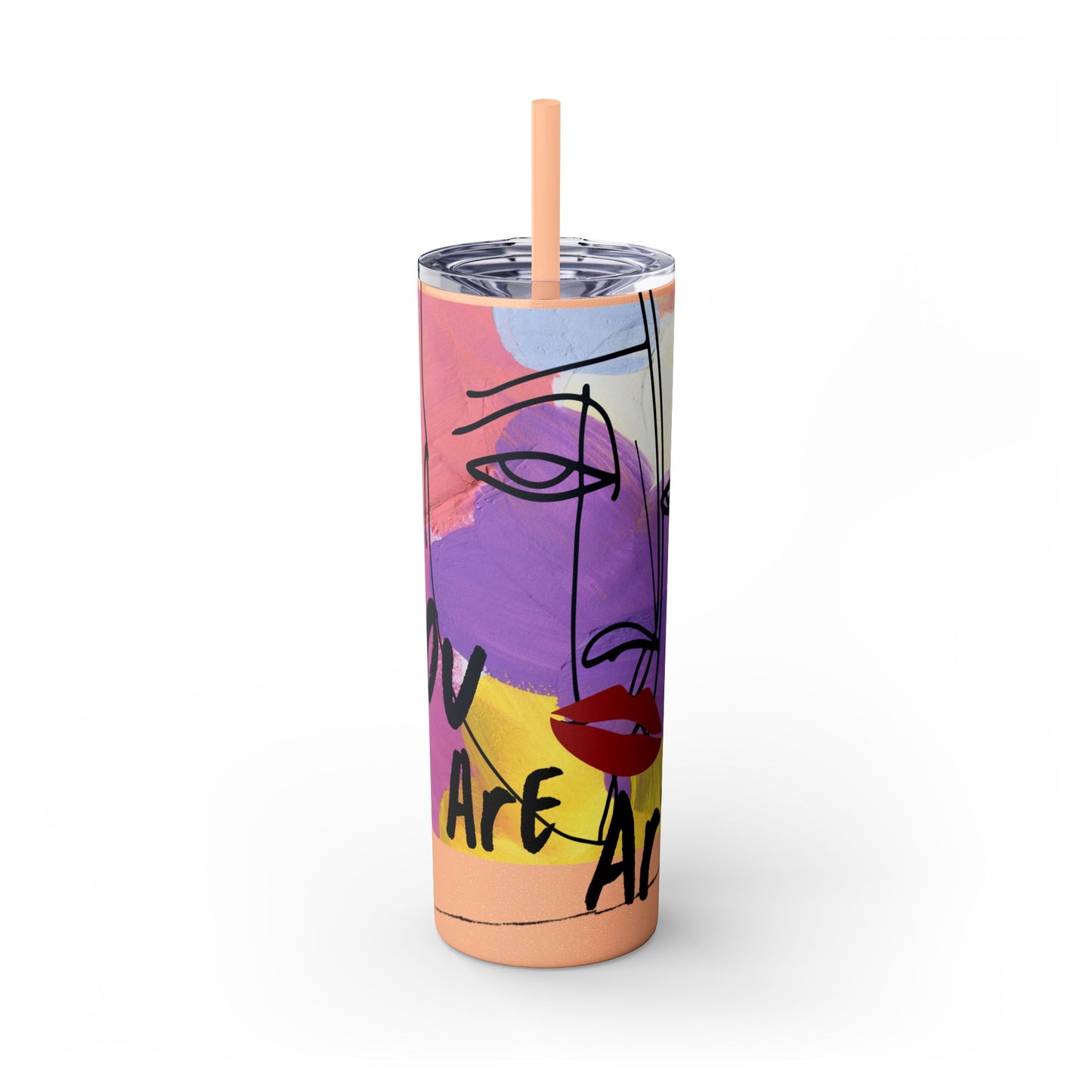 Artistic Skinny Tumbler with Straw, 20oz | Inspirational Drinkware, Colorful Water Bottle, Unique Gift Idea, Motivational Mug, [...]