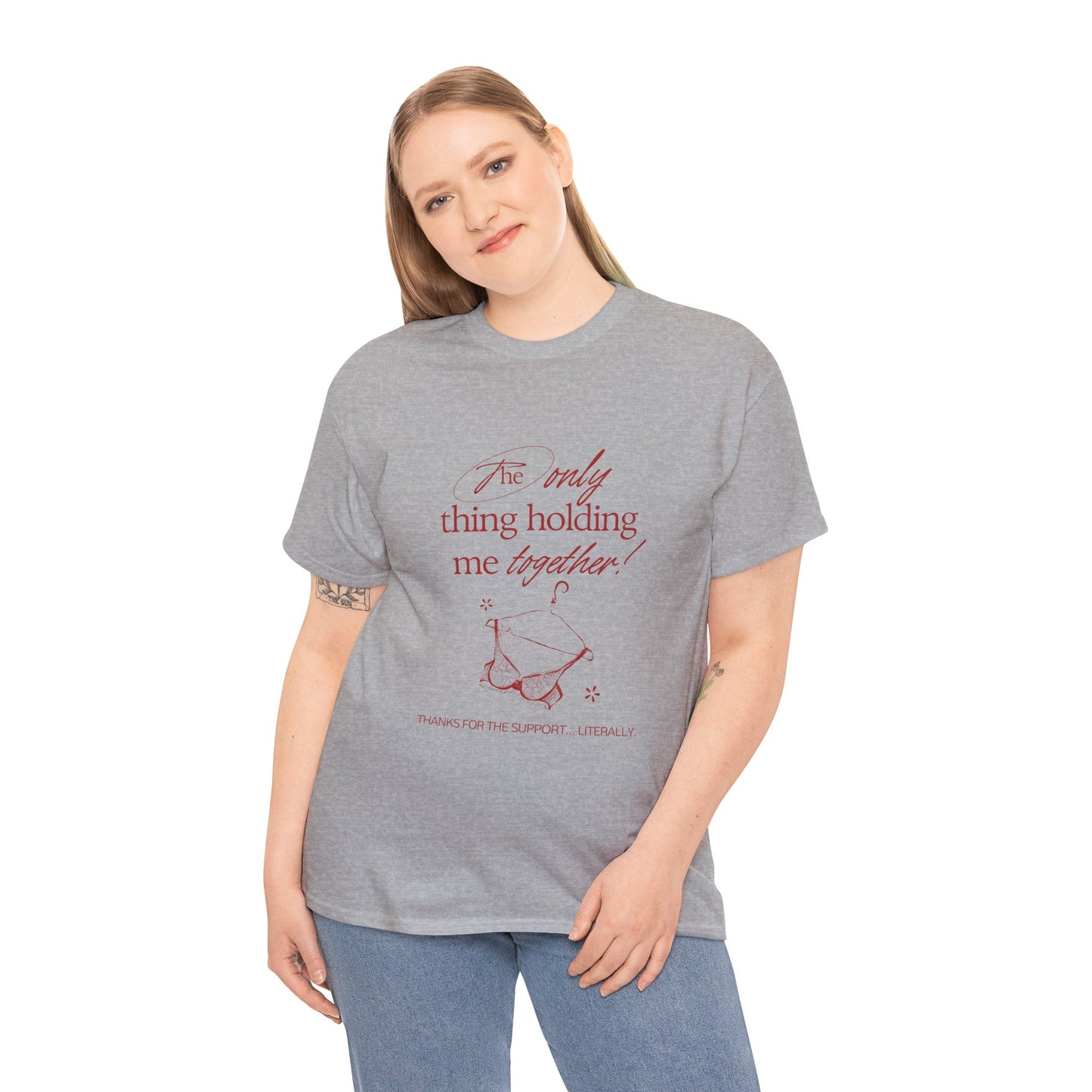 "Holding It Together" Unisex Heavy Cotton Tee: Funny Gift for Friends, Family, Self-Care, Casual Wear, Humor Shirts, Gift for Her