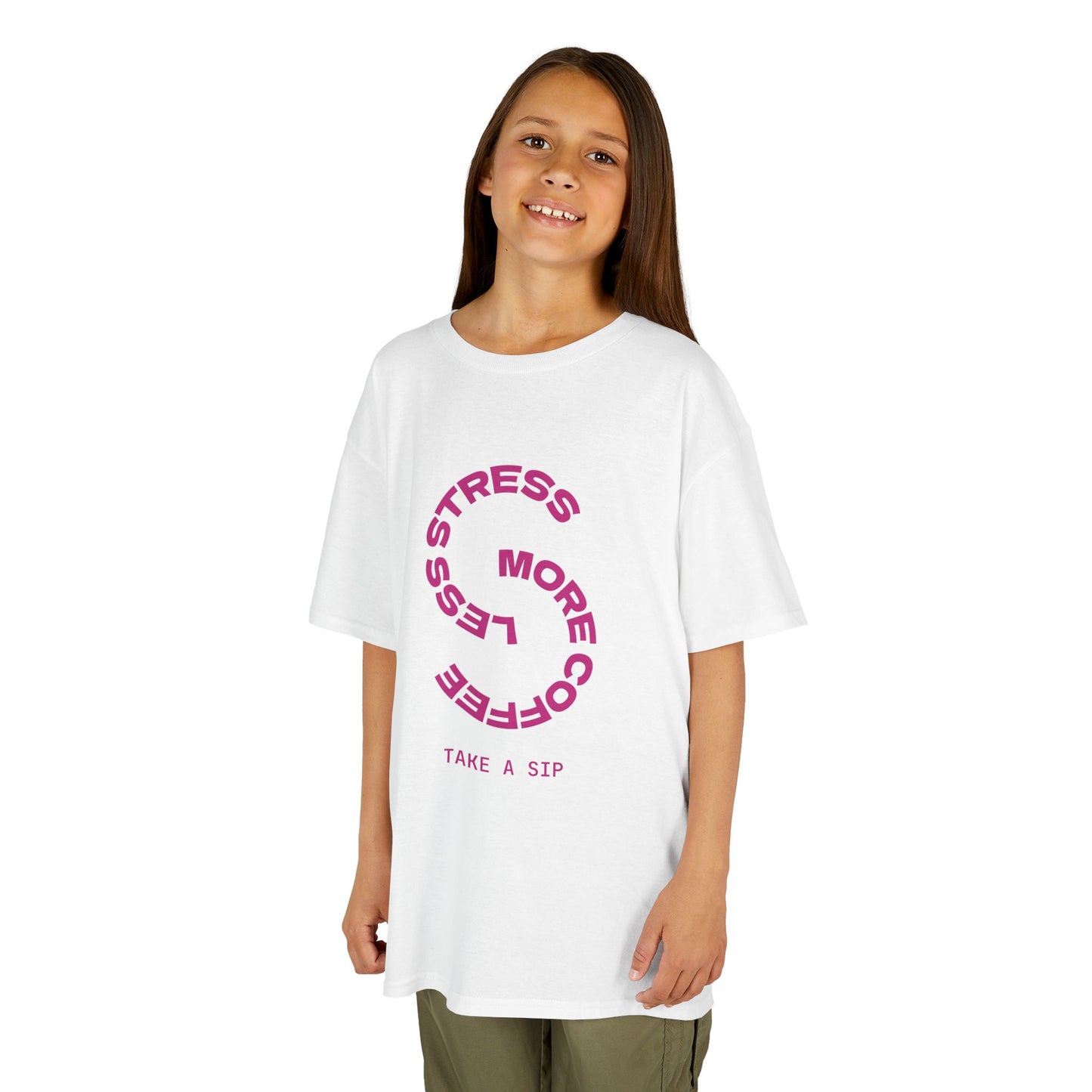 Kids' Coffee Vibes Tee - 'Less Stress, More Coffee'