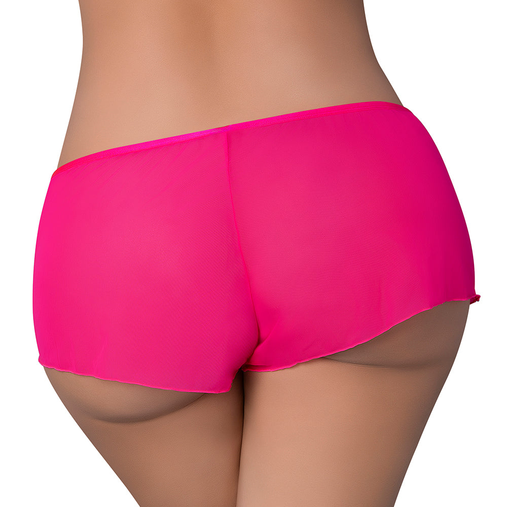 Magic Silk Pink Kink Flowy Boy Short Pink Glow Queen Size-1