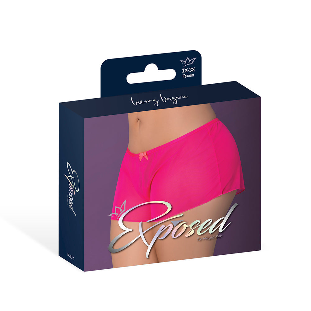 Magic Silk Pink Kink Flowy Boy Short Pink Glow Queen Size-4