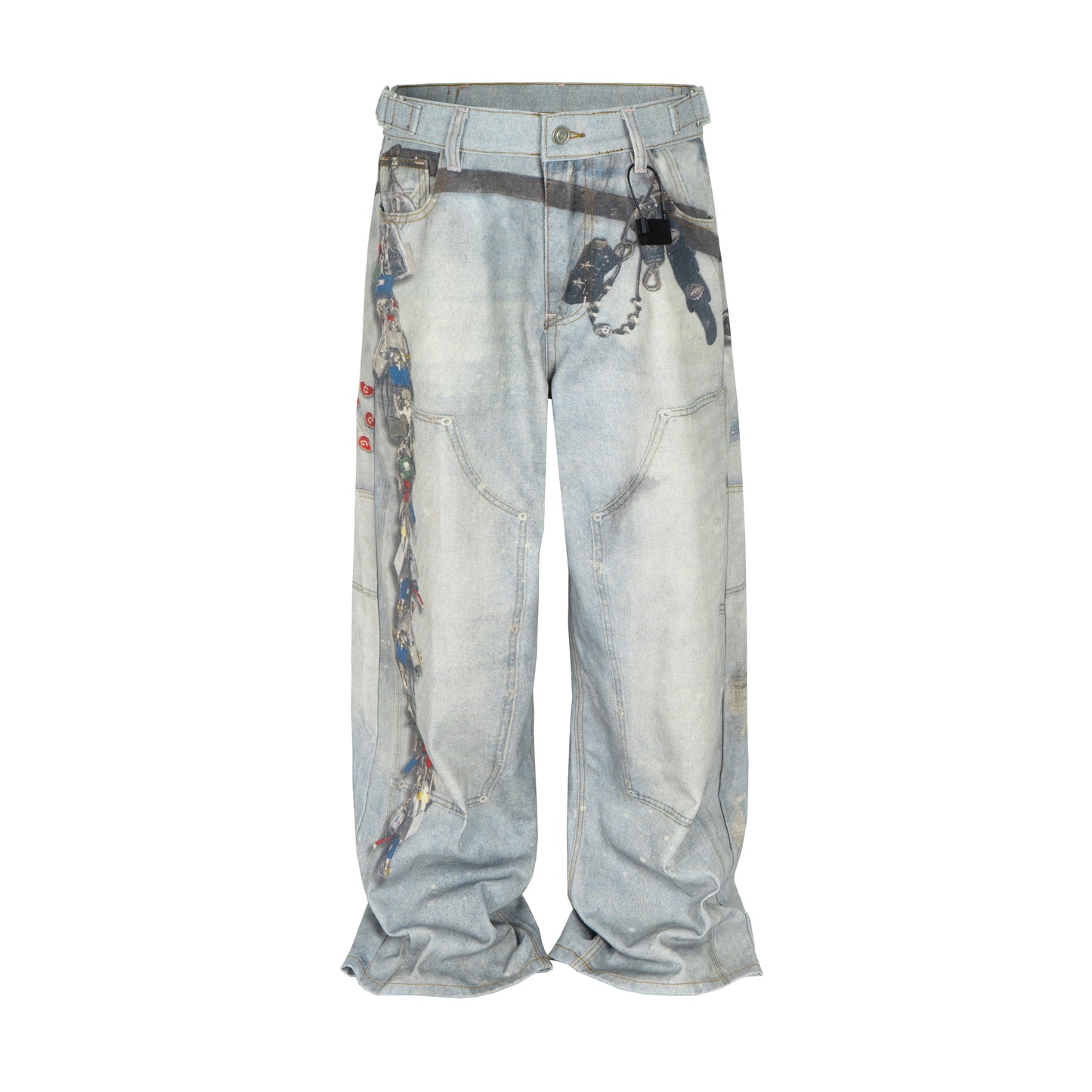WIDEBOY PADLOCK MENS DENIM JEANS