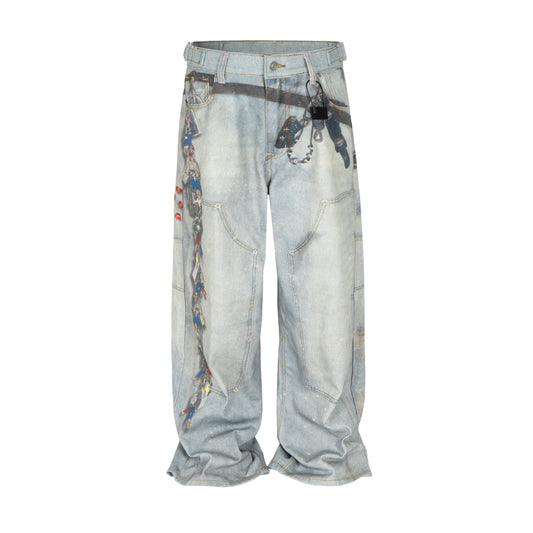 WIDEBOY PADLOCK MENS DENIM JEANS