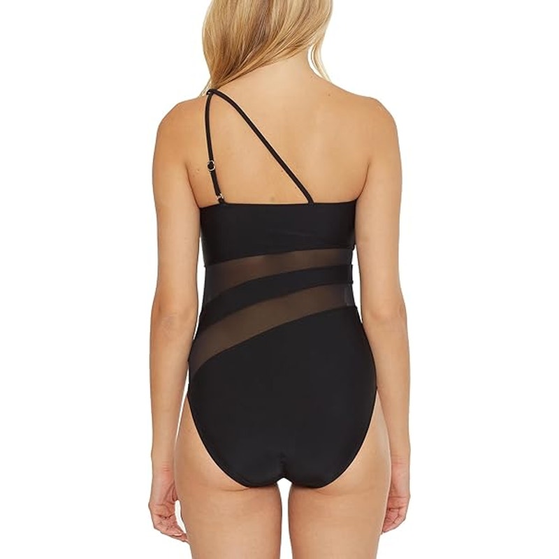 NWT New BCA by Rebecca Virtue Womens Large Mesh Asymmetrical One Piece Swimsuit