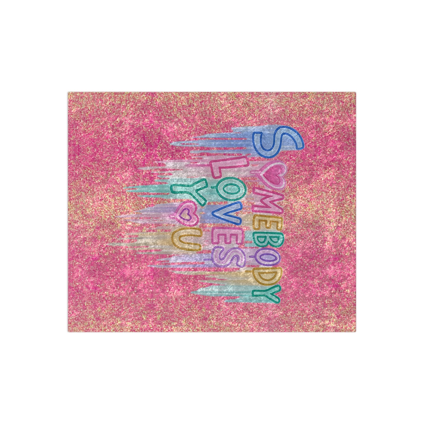 Pink Crushed Velvet Blanket — 'Somebody Loves You' Shiny Pink Cozy Throw