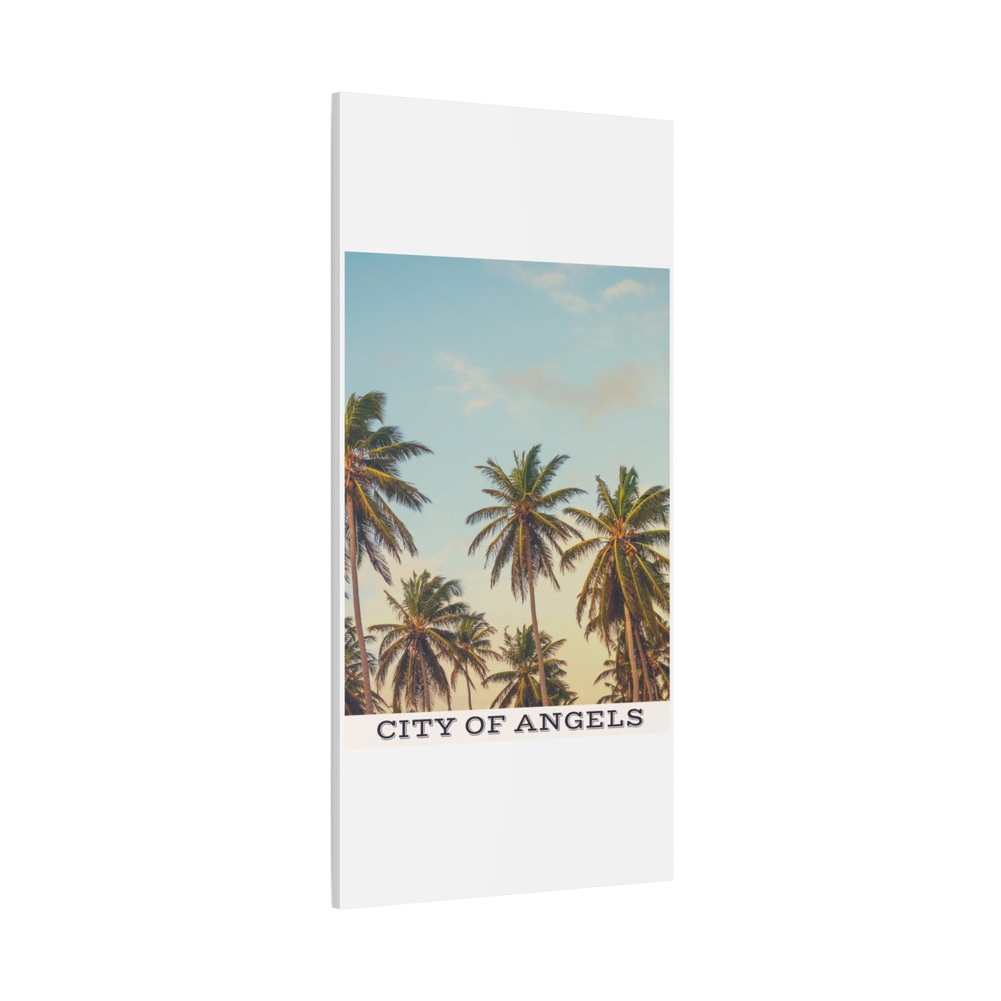 Tropical Palm Tree Canvas Print, City of Angeles Tropical Wall Art, Los Angeles Beach Decor, California Nature Photography, Home Decoration, Gift for Beach Lovers