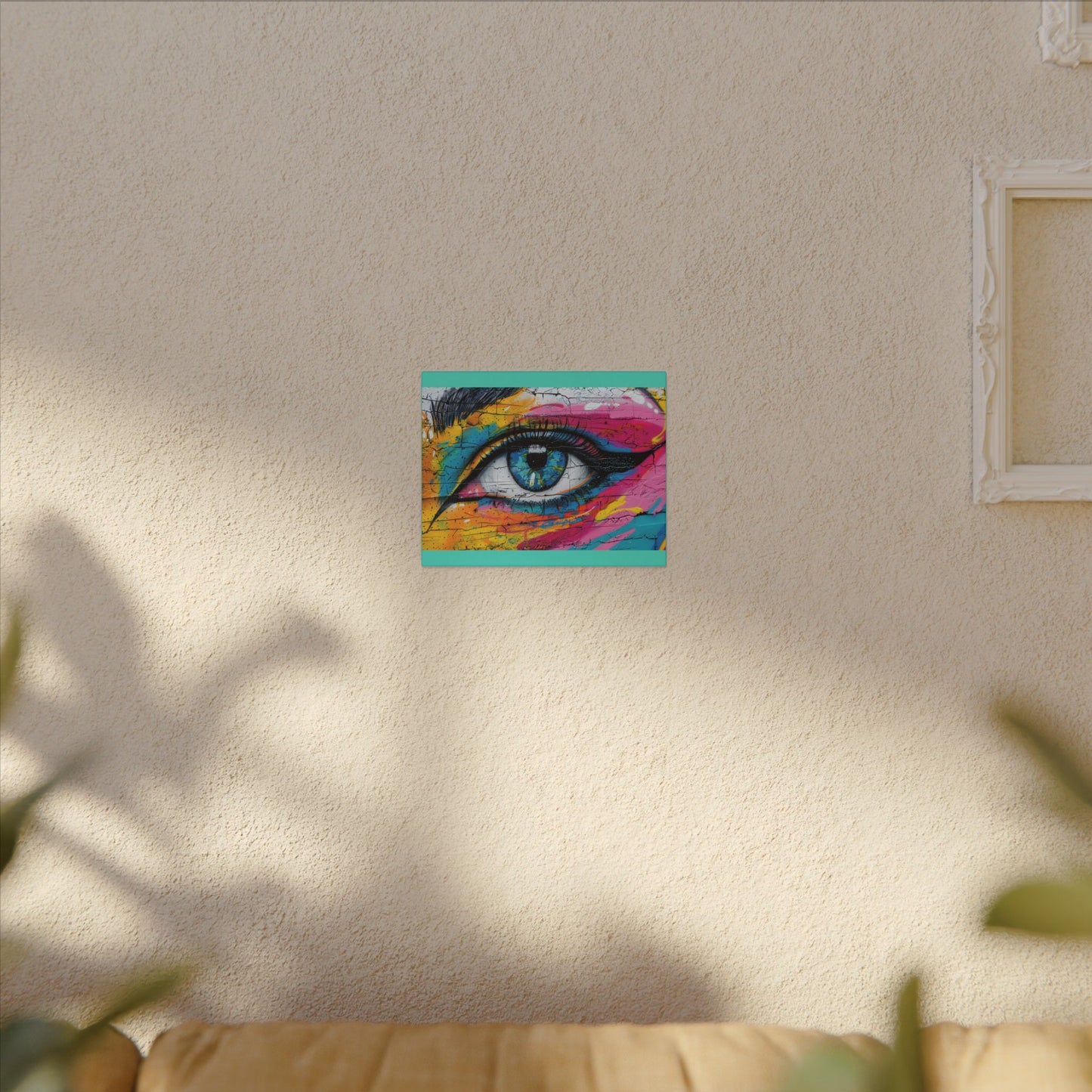 Colorful Eye Street Art Matte Canvas Print