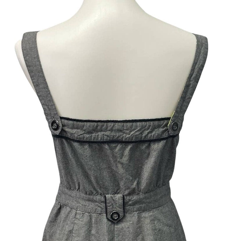 Gentle Fawn Medium Strappy Button Front Pin Up Midi Body Con Dress w Pockets