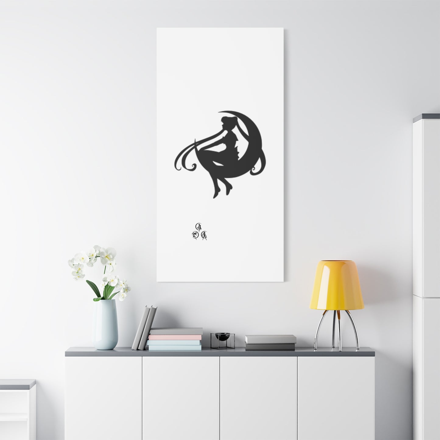 Moonlit Goddess Canvas Art, Modern Wall Decor, Fantasy Home Decor, Boho Aesthetic, Gift for Art Lovers