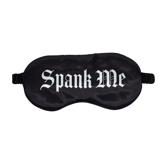 Ouch! Spank Me Printed Mask Satin Black-0