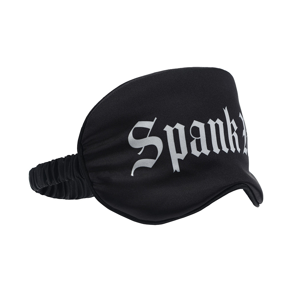 Ouch! Spank Me Printed Mask Satin Black-1