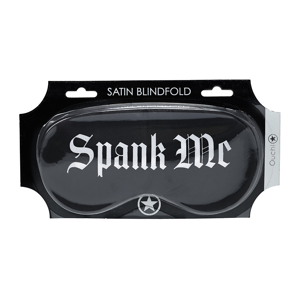 Ouch! Spank Me Printed Mask Satin Black-2