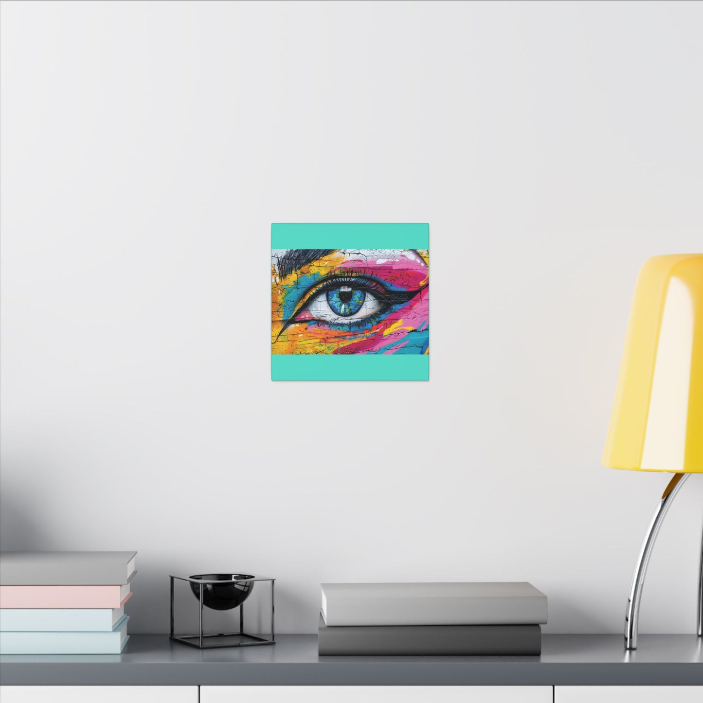 Colorful Eye Street Art Matte Canvas Print