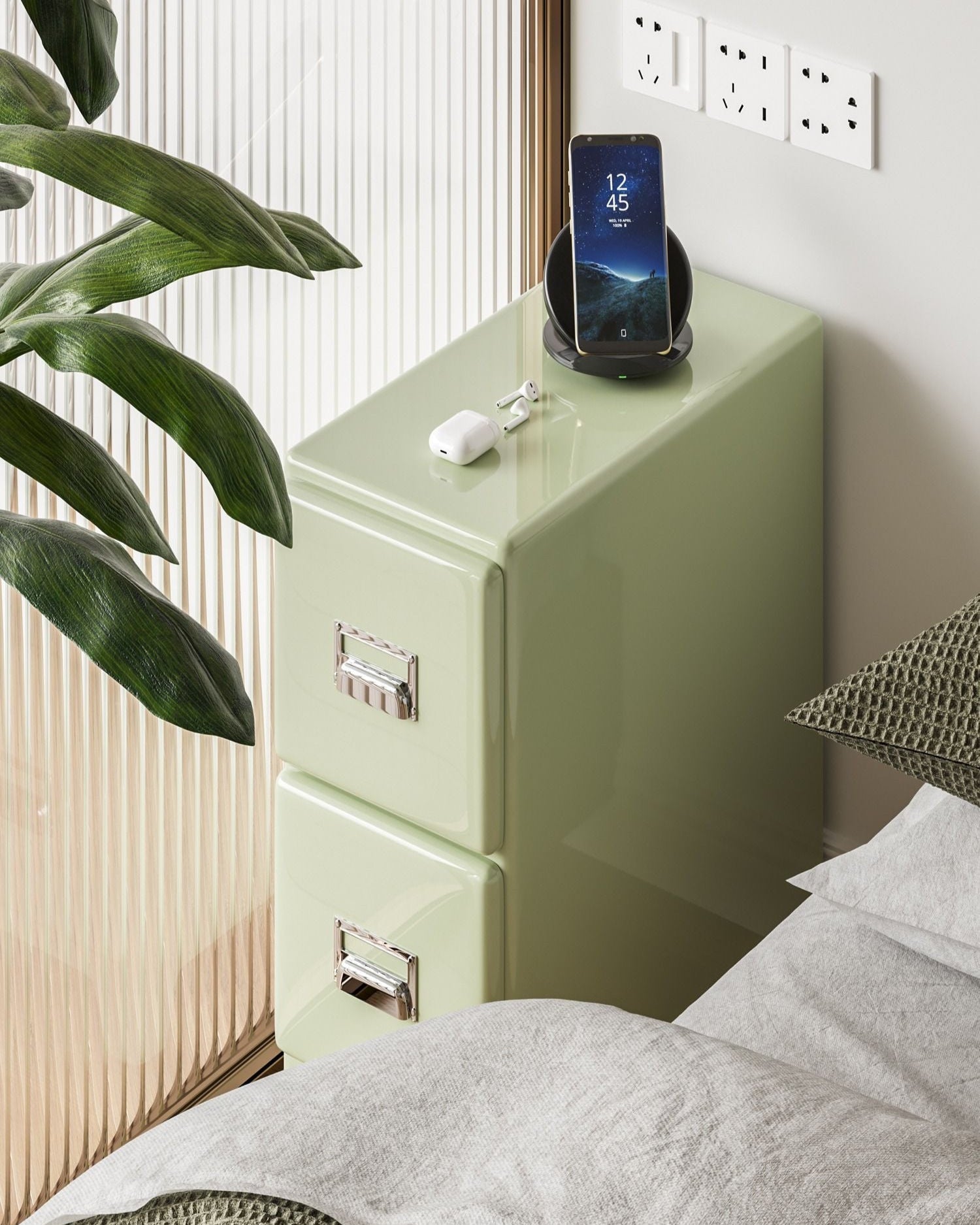 Matcha Narrow Bedside Cabinet-2