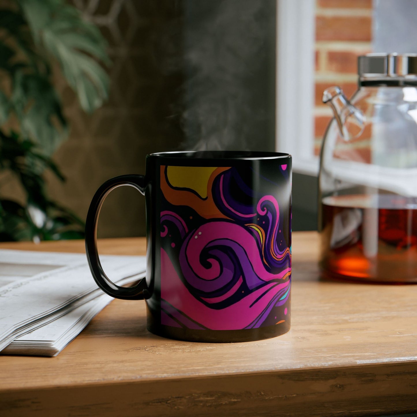 Cosmic Woman of the Night Bold Artistic Black Mug with Colorful Woman Illustration, Gift for Coffee Lovers, Perfect for Birthdays or Celebrations, Unique [...]
