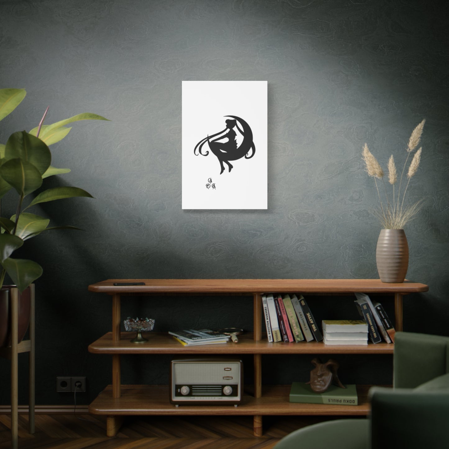 Moonlit Goddess Canvas Art, Modern Wall Decor, Fantasy Home Decor, Boho Aesthetic, Gift for Art Lovers